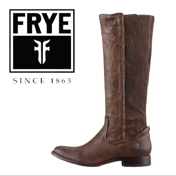 Frye Shoes - Frye Melissa Scrunch Tall Brown Leather Boots Women’s Size 7